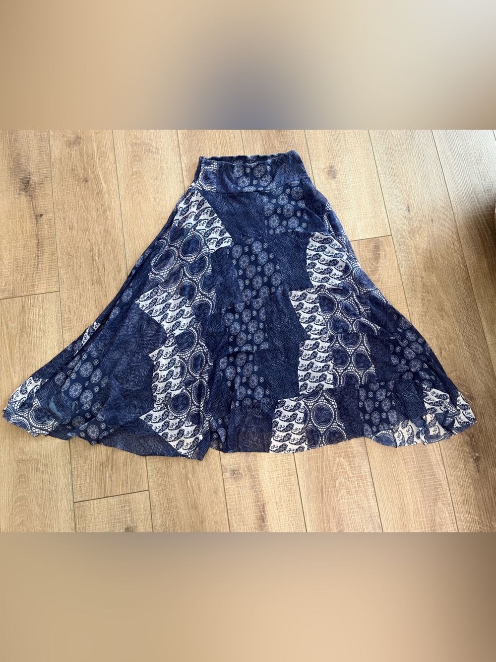 Anthropologie Weston Boho Asymmetrical Maxi Skirt Sz: M